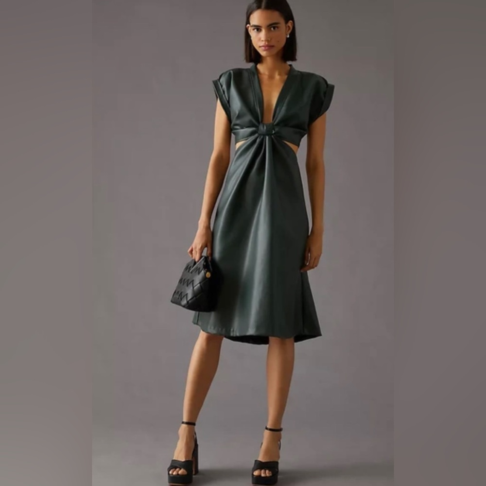 NWT Eva Franco Cutout Dress In Green 12P